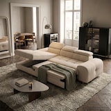 thumbnail of Divano letto 3 posti penisola sinistra contenitore poggiatesta regolabile Nura - Beige-C241563.G008
