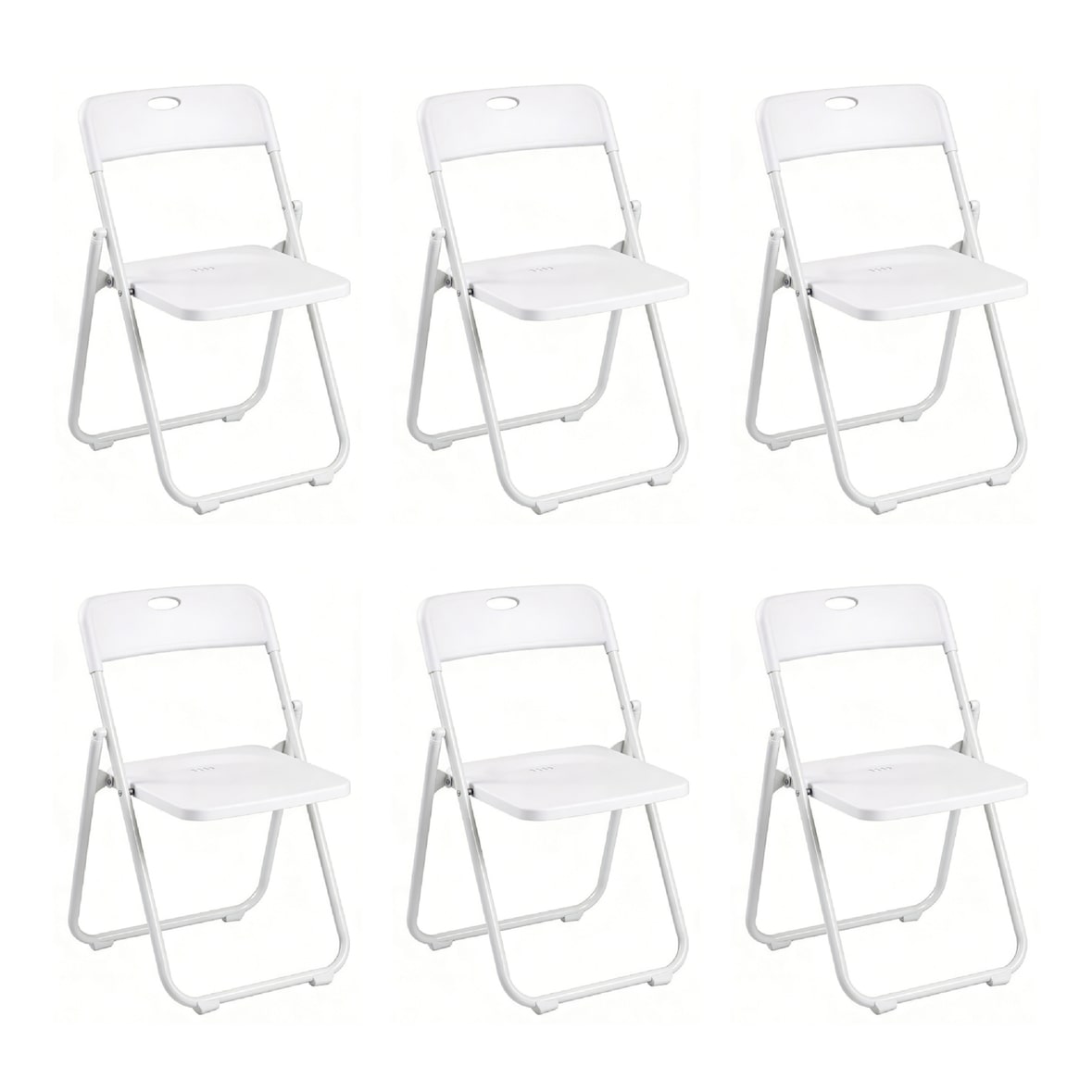 Pack 6 Silla Plegable Blanca Multiusos Estilo Eventos con Estructura Metálica