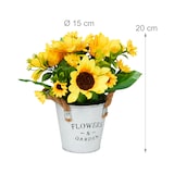 thumbnail of Relaxdays künstliche Sonnenblumen im Topf, 3er Set Kunstblumen wie echt, Kunstpflanzen, unechte Dekopflanzen, gelb/weiß