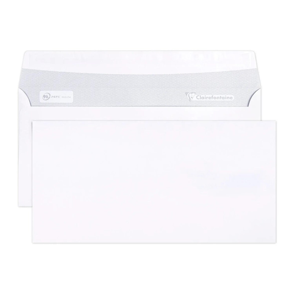 Clairefontaine 500x Umschläge haftklebend 114x229mm, 80g - Weiß 5949C