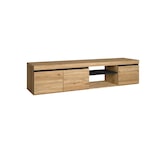 thumbnail of Mueble de TV mod NATURALE ''Roble/Negro'', 2 puertas y 2 compartimentos, salón, 160x40x41cm _TV160NATBOCA