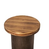 thumbnail of Tabouret de bar fer et bois ciré, H: 73 Ø33 épaisseur assise 3 cm