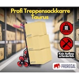 thumbnail of PROREGAL Klappbarer Profi-Treppensteiger TAURUS 150 | HxBxT 110x45x61cm | Traglast  150kg | Stahlrahmen | Rot-Schwarz | Sackkarre Transportkarre