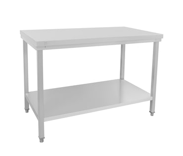 METRO Professional Mesa de trabajo GWTS4127, acero inoxidable, 120 x 70 x 85 cm, plata
