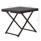 thumbnail of Mesa Plegable para Jardín Terraza Patio Ratán y Acero con Patas Cruzadas Marrón