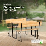 thumbnail of Bierzeltgarnitur mit Lehne klappbar Holz 120cm klein RINHO - 3 Teilig | 2x Bierbank 1x Biertisch | Festzeltgarnitur Biertisch Stehtisch Sitzgarnitur