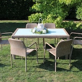 thumbnail of BS COM Tavolo intreccio e piano in vetro 150x90 Wicker 150x90x75 cm Marrone