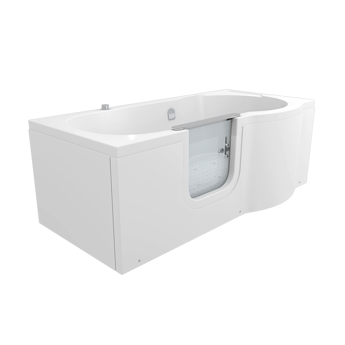 AcquaVapore Seniorenwanne mit Tür Whirlpool S12-AIR-L Badewanne 170x85cm ohne Armatur