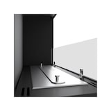 thumbnail of CORN 600 - Biolareira de canto, lareira embutida a bioetanol. Abertura esquerda - com vidro