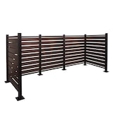 thumbnail of Vedação do caixote do lixo em alumínio HWC-K57, revestimento do caixote do lixo, aspeto de madeira, extensível 130x300x110cm ~ castanho