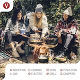 thumbnail of Victoria Padella in Ghisa Stagionata Induzione da 25 cm per Fuoco, Barbecue, Forno, VIC-32432, Nero