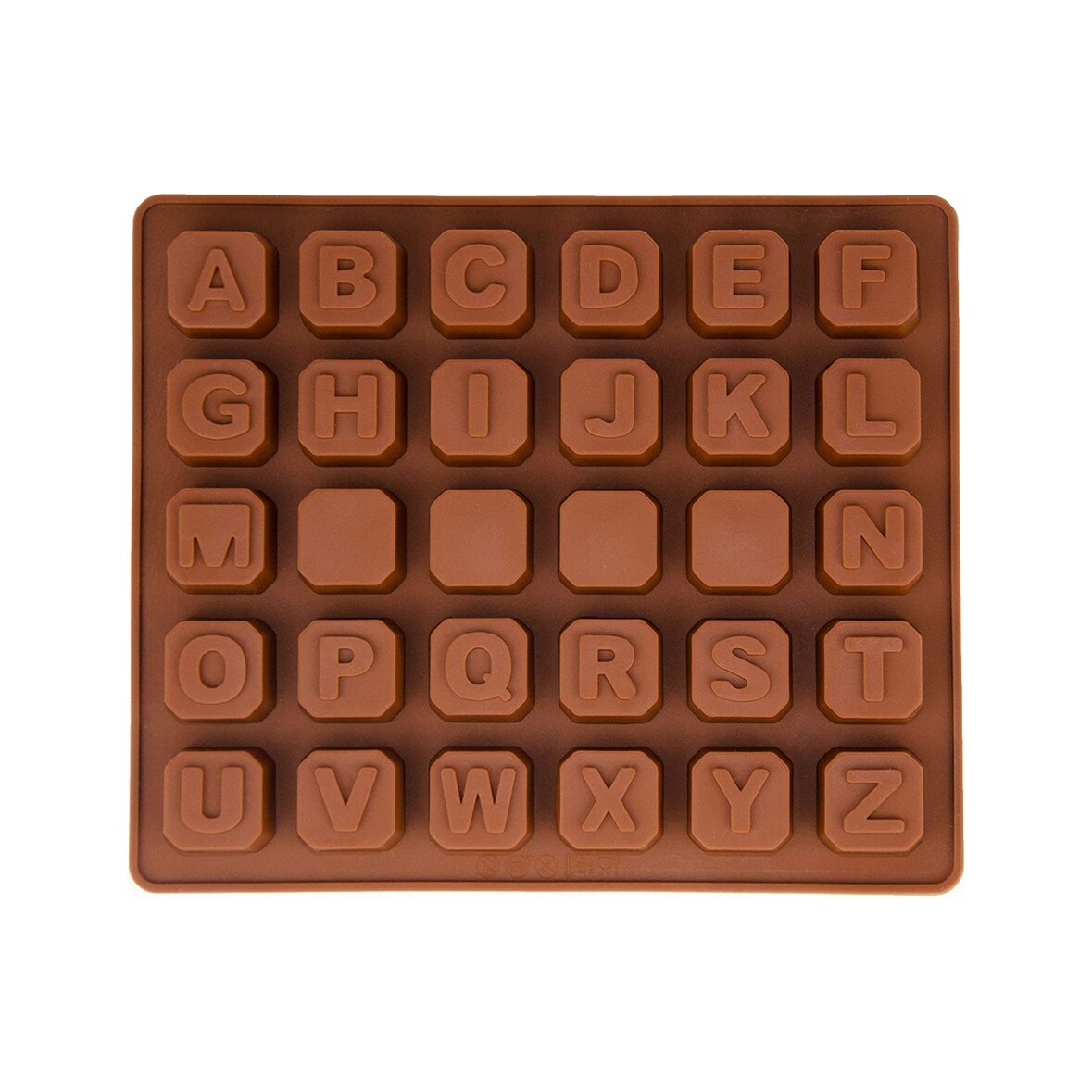 Silikonform Alphabeth - braun 17,5x14,5x1,5cm - Silikon Form Backen, Seife & mehr - Backform