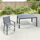 thumbnail of Outsunny conjunto de mesa y sillas jardín de 7 piezas, muebles de jardín exterior con 6 sillas apilables y marco de acero para terraza, patio, gris