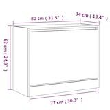 thumbnail of Helloshop26 - Zapatero mueble para entrada pasillo y salón 80 x 34 x 63 cm madera de ingeniería blanca 02_0021506