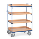 thumbnail of Etagenwagen, Tragl. 600kg, 4 Etage(n), Ladefl. LxB 1000x700mm, Holzkästen, RAL5007