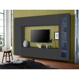 thumbnail of Dmora Wohnzimmermöbel Donatello, TV-Wohnzimmer-Set, Mehrzweck-Wohnzimmermöbel mit Vitrine und LED-Licht, 100% Made in Italy, cm 260x30h180, Anthrazit