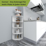 thumbnail of Eckregal Corner 120 Weiß Bücherregal Holz Standregal Eckregal