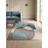 thumbnail of Eleganter Wohnzimmer-Teppich `Aire`, 100% Wolle, Farbe: Türkis-Beige, 120x170 cm | Kadima Design