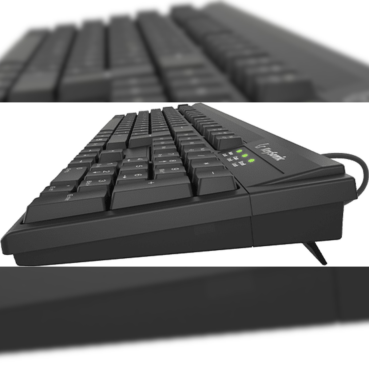 KeySonic KSK-8008U-IP Full-Size USB Tastatur, Wasserfest nach IPX7, schwarz, Volle Größe (100%), Kabelgebunden, USB, Membran Key Switch, Schwarz