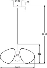 thumbnail of Fassa Pendelleuchte, Ø 60 cm, schwarzes Metall, E27-Fassung (40 W), Industriedesign, Schutzklasse 1, IP20 - Innenbeleuchtung