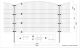 thumbnail of Gartenzaun Mattenzaun Doppelstabmattenzaun Anthrazit Grau Rund 0,8 m x 40 m