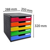 thumbnail of Exacompta 301798D 1x MODULO modulaire ladenbox met 5 gesloten laden voor A4+ documenten, Iderama, zwart-harlekijn