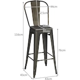 thumbnail of COSTWAY Juego de 4 taburetes de bar, sillas de bar apilables vintage, altura del asiento 76 cm.
