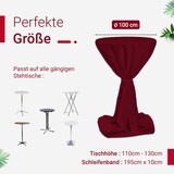 thumbnail of TexDeko Stehtischhusse Premium Bordeaux Ø 100cm mit Schleifenband