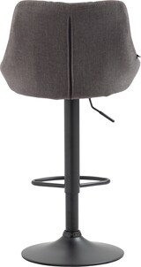 thumbnail of Barhocker FALON - Stoff Grau 46x49x83 cm Schwarz | Barstuhl Mit Lehne Drehbar Tresenhocker Tresenstuhl Kneipenhocker Kneipenstuhl