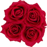 thumbnail of Relaxdays Rosenbox rund, 4 Rosen, stabile Flowerbox weiß, lange Haltbarkeit, Geschenkidee, dekorative Blumenbox, rot