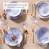 thumbnail of James Cooke Clouded Charm flache Teller 2er-Set Steingut Ø 21 cm blau weiß, braun umrandet