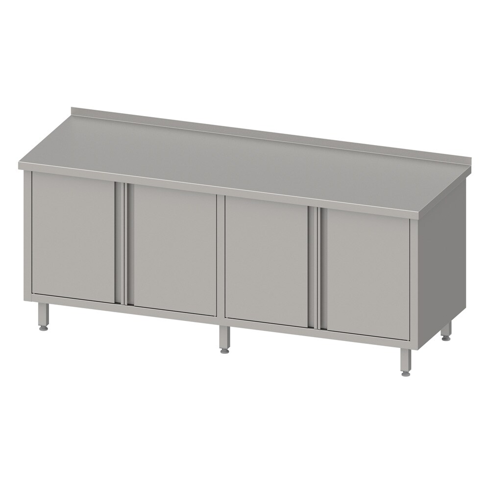 Stalgast Arbeitsschrank mit Flügeltüren 2000x700x850 mm, mit Aufkantung, verschweißt