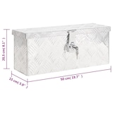 thumbnail of DELUKE® Aluminiumbox mit Deckel - Abschließbar Alubox Deichselbox Alu Anhängerbox Werkzeugkiste Metall Transportbox Metallkiste, 50x15x20,5cm Silber