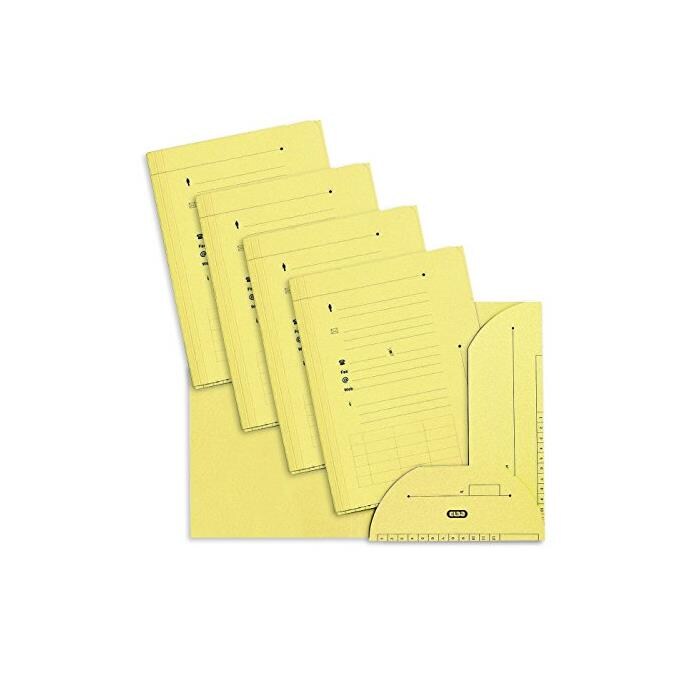 L'OBLIQUE AZ Lot de 25 Sous dossiers chemise 2 rabats HV 240g Jaune