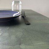thumbnail of RestooTab - Tisch Milan T 70x70cm Dekor Marmor jade Kanten messingfarben