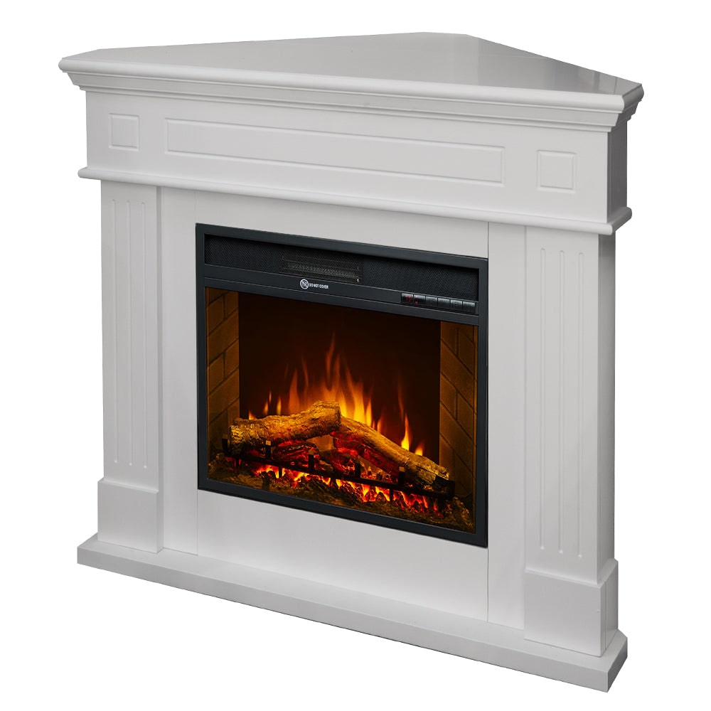 Chimenea eléctrica de pie de esquina blanca FORD (L110 x P63 x H102)