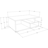 thumbnail of Sulas Couchtisch 4 Ablagen weiß, Eiche dekor.