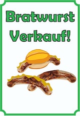 thumbnail of Bratwurst Verkaufsschild Schild Hochkant A1 (594x841mm)