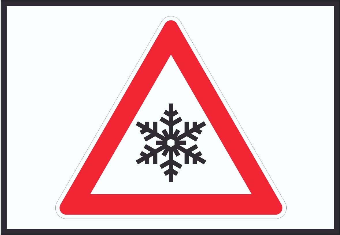 Achtung Frost Schnee Eis Symbol Schild A1 (594x841mm)