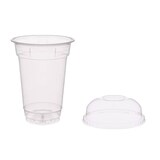 thumbnail of SET: Cups, klare Becher  300ml + Deckel ohne Loch - 800 Stück, transparentes recyceltes PET