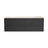 thumbnail of Meuble double vasque 120cm avec plan bois SORRENTO Noir