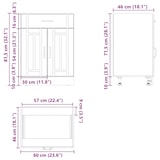 thumbnail of vidaXL Onderkast Lucca bewerkt hout hoogglans wit