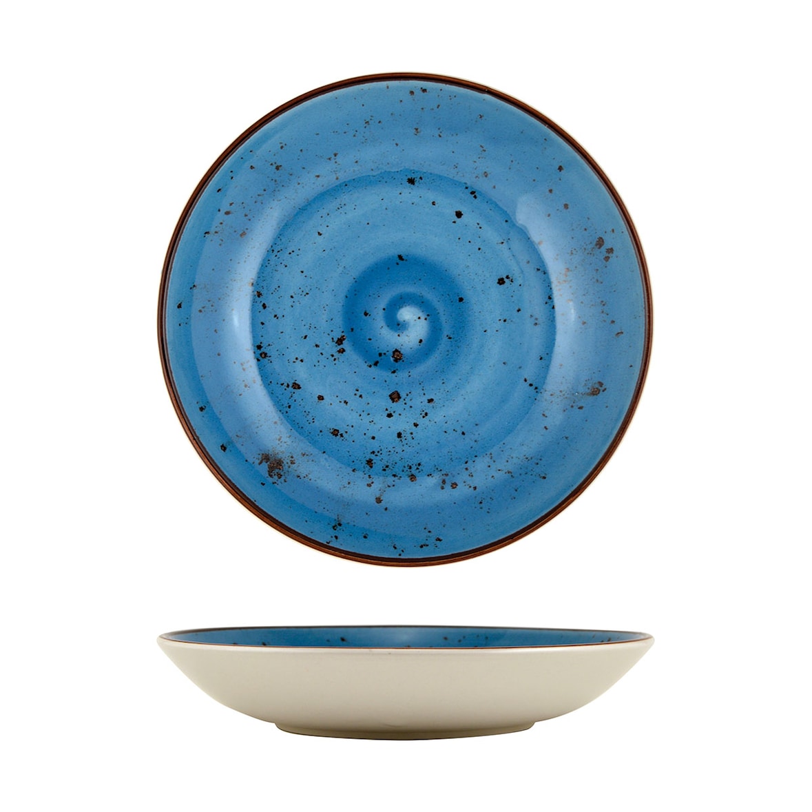 Paquet de 6 Assiettes, Coupe H., 25.5cm, Bleu ciel