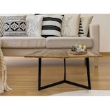 thumbnail of Couchtisch Beistelltisch 56 x 47 cm  Wohnzimmer Tisch Metall-Gestell mit massiver Tischplatte : schwarz matt - tabacco