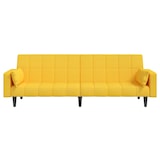 thumbnail of vidaXL Schlafsofa 2-Sitzer mit 2 Kissen Gelb Stoff