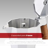 thumbnail of BERGNER Naturally - Cafetera para 3 Tazas en Aluminio blanco con mango de madera