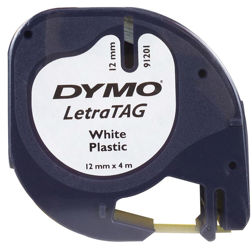 DYMO Casete de cinta de escritura LetraTag, plástico, 12 mm x 4 m