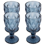 thumbnail of San Ignacio - Juego de Vajilla de 12pcs Blanca con Borde Azul con Juego de 4 Copas de cristal de 250ml Azul