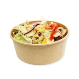 thumbnail of Pot salade en carton kraft brun 1250 ml + couvercle RPET par 100