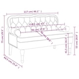 thumbnail of vidaXL Sitzbank mit Rückenlehne Schwarz 119,5x64,5x75 cm Samt